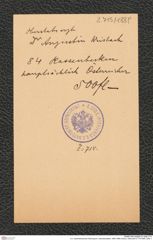 k.k. naturhistorisches Hofmuseum, Intendanzakten 1885-1896 (Hauer), Aktenzahl Z.715/1889, Seite 1